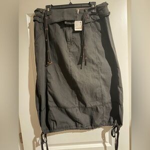 Free People Charcoal Drawstring Skirt